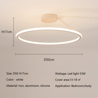 Modern Simple Circle Led Ceiling Chandelier Round Ring Aluminium Dimmable Bedroom Lamp Lighting
