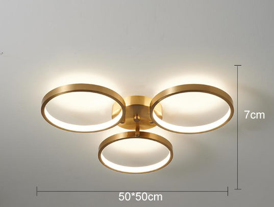 Ring All Copper Jane Bedroom Lamp Led Ceiling Lamp