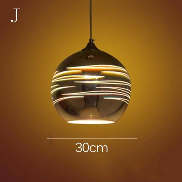 Modern 3D Colorful Romantic Starry Sky Hanging Glass Shade Pendant Lamp Lights Fixture E27 For Bedroom Restaurant Living Room