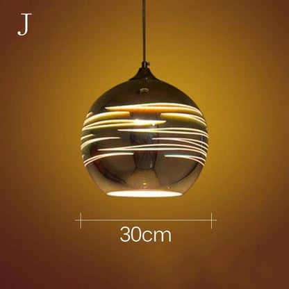 Modern 3D Colorful Romantic Starry Sky Hanging Glass Shade Pendant Lamp Lights Fixture E27 For Bedroom Restaurant Living Room