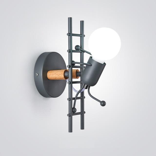 Iron Led Wall Lamp American Creative Wall Lights Metal Cartoon Robot Sconce Wall Light bedroom Children room Luminaire