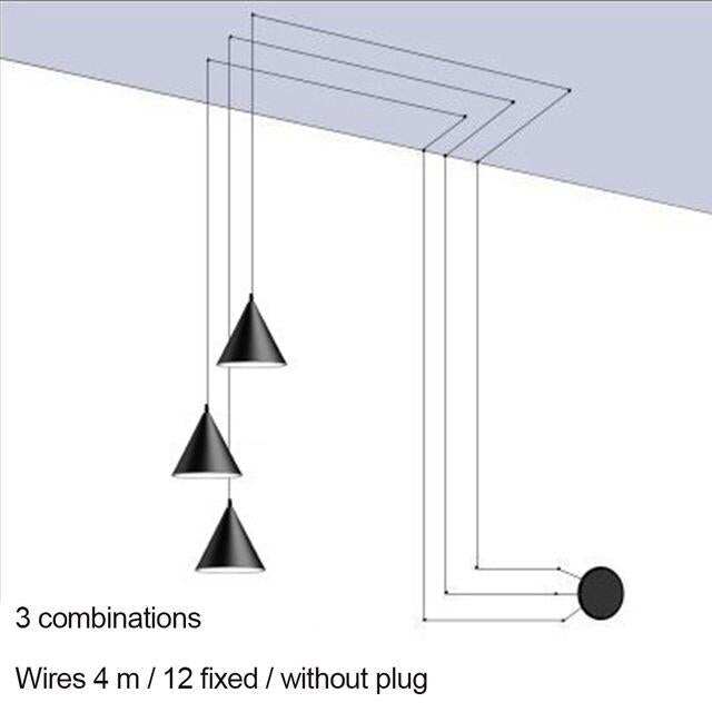 Modern Pendant Lamp Light Black Metal Long Wire Simple Shape Kitchen Bar Hanging Lamp Bedside Suspension Lighting Creative Lamp