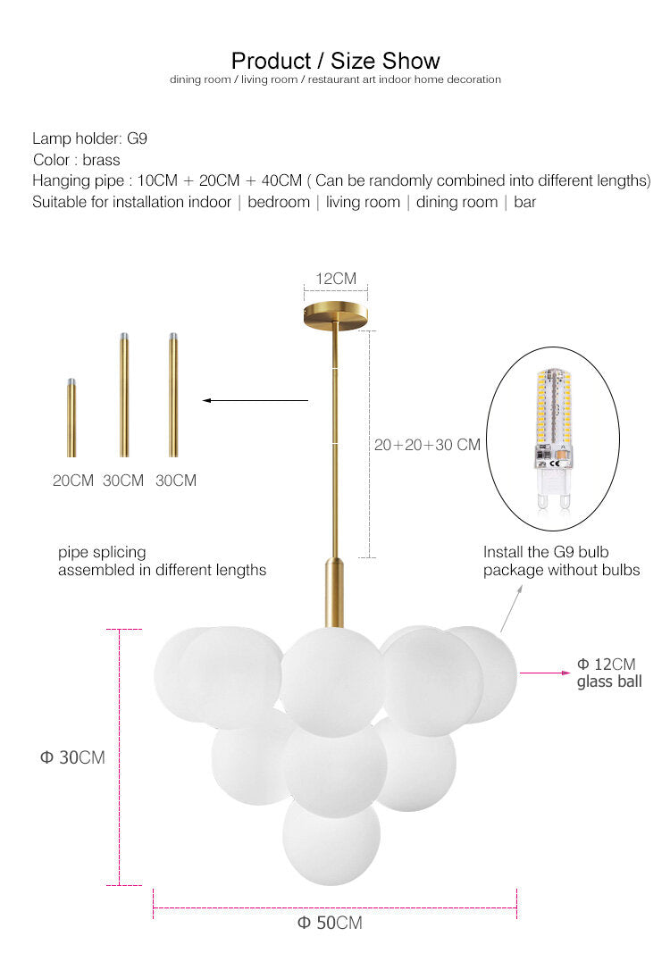 Modern Luxury Led Glass Chandelier Simple Chandelier Home Indoor Lighting Decor Lamps Fixtures