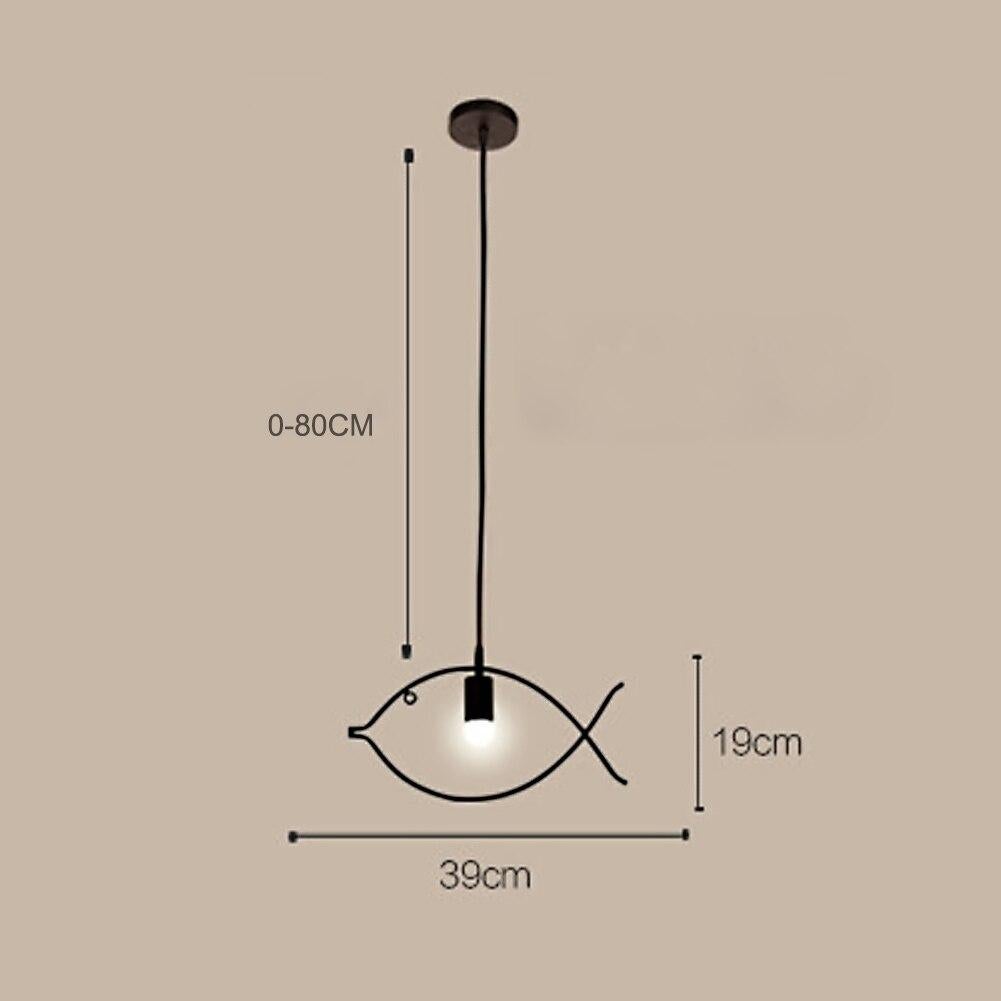 Nordic Simple Iron Chandeliers Creative Restaurant Bar Small Fish Pendant Lamps Decorative E26/E27