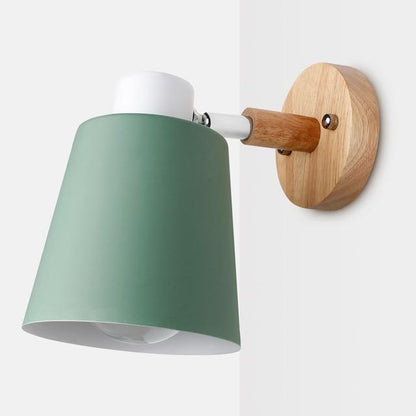 wooden wall lights bedside wall lamp wall sconce modern wall light for bedroom Nordic macaroon 6 color steering head E27