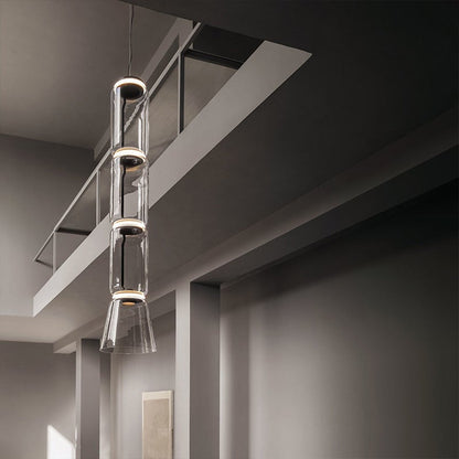 Modern Simple Glass Splicing Time Tunnel Restaurant Empty Chandelier