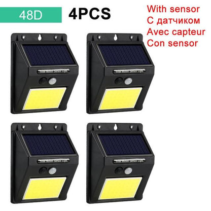 Solar Light 20 30 48 60 96 LED Waterproof PIR Motion Sensor Security Solar Lamp Outdoor Emergency Wall Light