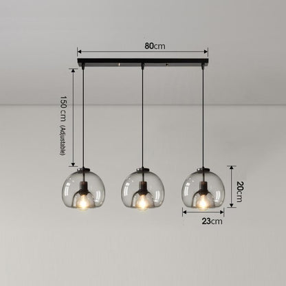 Nordic Glass Chandeliers Three-headed Combination Lamps