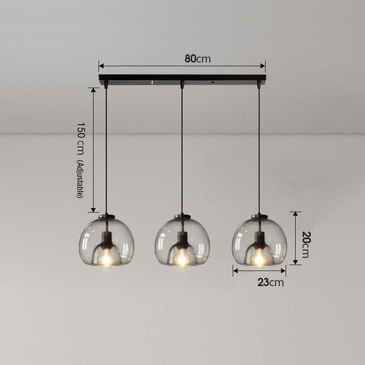 Nordic Glass Chandeliers Three-headed Combination Lamps