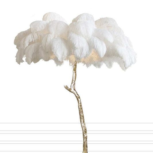 Nordic Ostrich Feather Living Room LED Floor Lamps Living Room Bedroom Modern Interior Lighting Decor Floor Light Standing Lamp