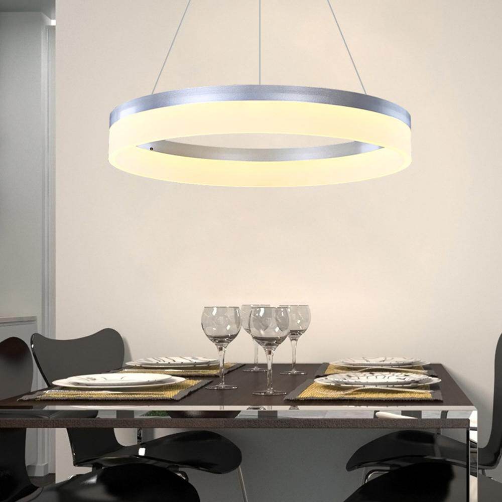 Nordic Ring Pendant Lamp Restaurant Bar Lighting LED Circle Hanging Lamp Stepless Dimming Steel Wire Fashion Simple Light