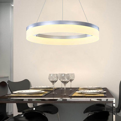 Nordic Ring Pendant Lamp Restaurant Bar Lighting LED Circle Hanging Lamp Stepless Dimming Steel Wire Fashion Simple Light