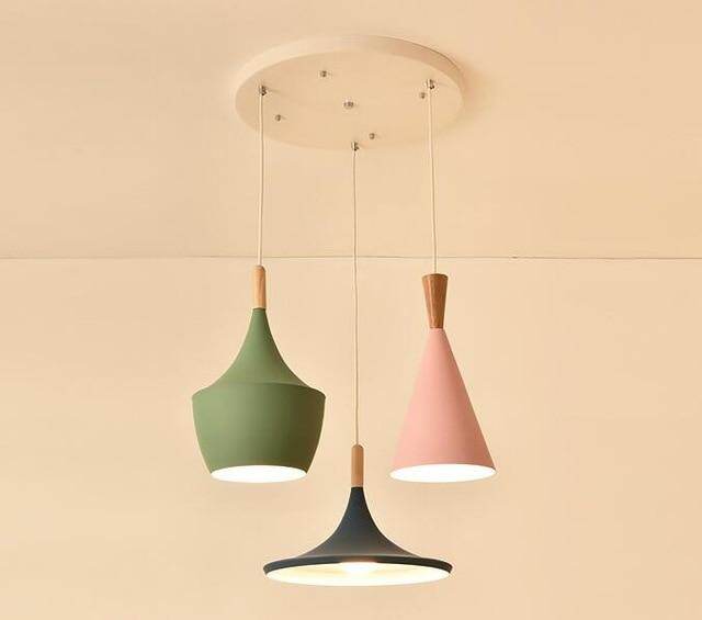 Modern lighting slope interior luxury restaurant retro bar ceiling bedroom ceiling wood aluminum LED pendant lamp