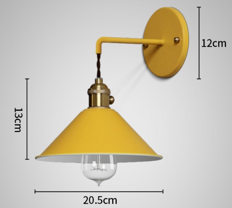 Copper Wall Lamp Nordic Lamp Macaron Wall Lamp Color Children's Room Bedside Lamp Creative Personality Wall Lamp