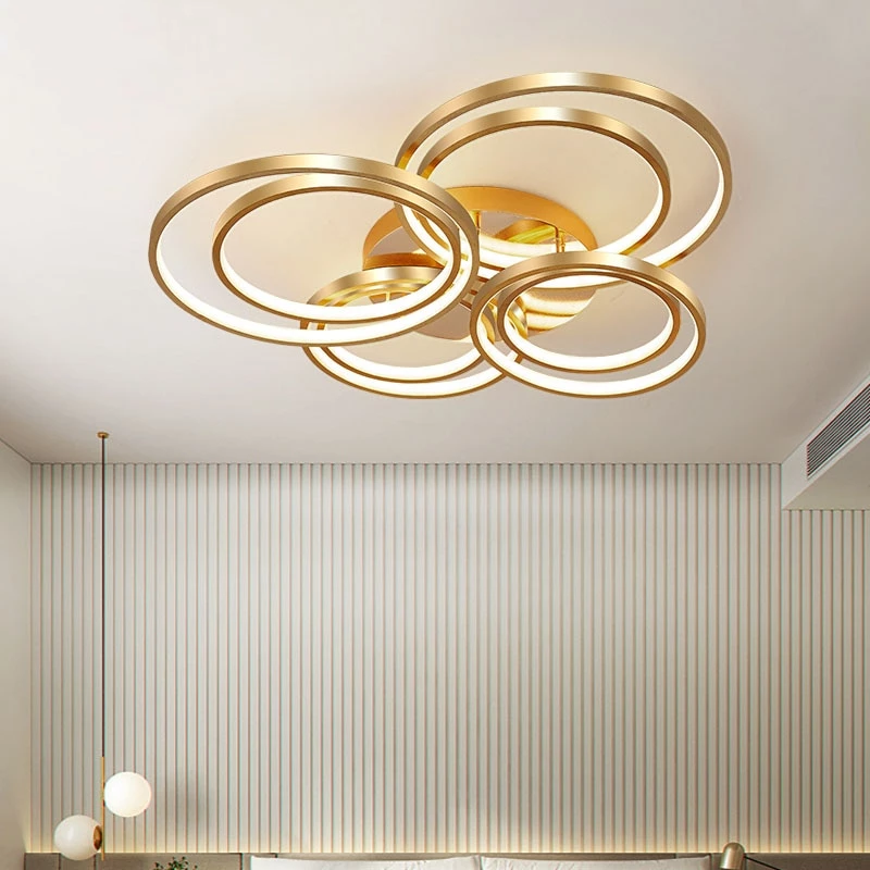 Modern Golden LED Ceiling Lights For Living Room Bedroom Restaurant Lighting Fixture Lustre Lamps