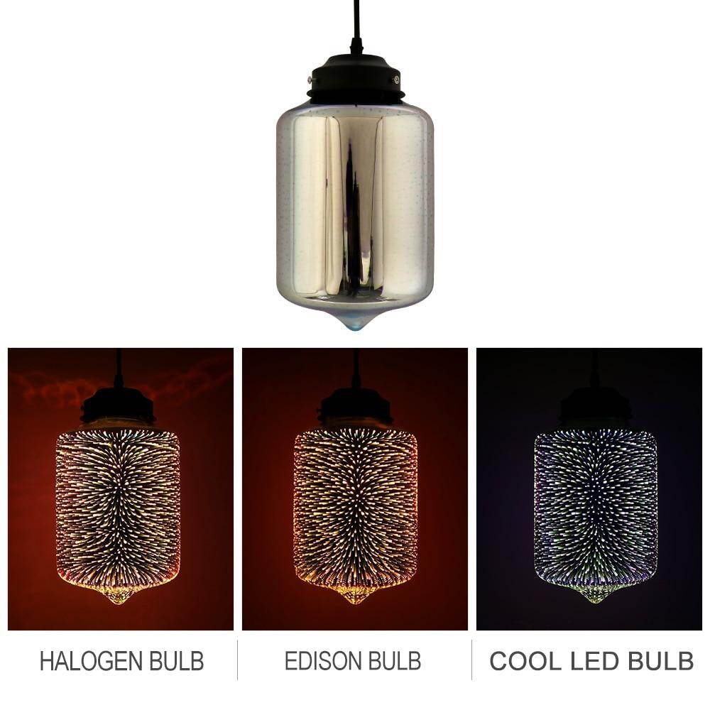 Modern 3D Colorful Nordic Starry Sky Hanging Glass Shade Pendant Lamp Lights E27 LED For Kitchen Restaurant Living Room