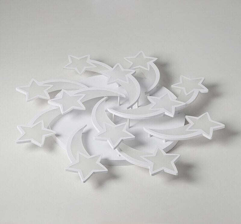 IRALAN modern led chandelier art deco  room indoor lamp white star for living room dining room bedroom kid's room kitchen remote