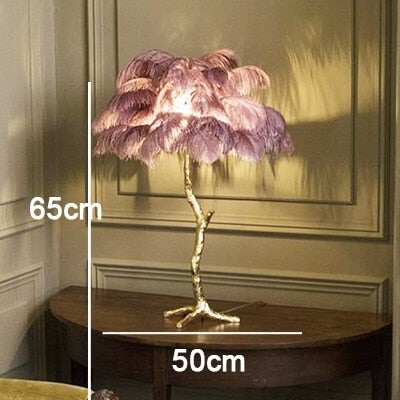 Nordic Luxury Ostrich Feather LED Floor Lamp Copper Brass/Resin Floor Light Art Deco Floor Lamps for Living Room Standing Light