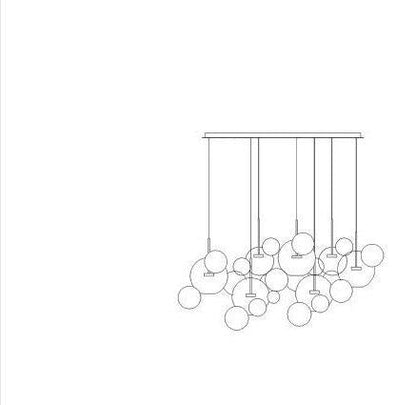 LED Nordic Iron Glass Mickey Gradual Blue LED Lamp LED Light.Pendant Lights.Pendant Lamp.Pendant light For Dinning Room Foyer