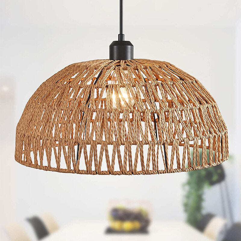 Newest Hemp Rope Woven Pendant Lights B&B Pastoral Restaurant Tea Room Inn Bar Bedroom Rattan Indoor Lighting