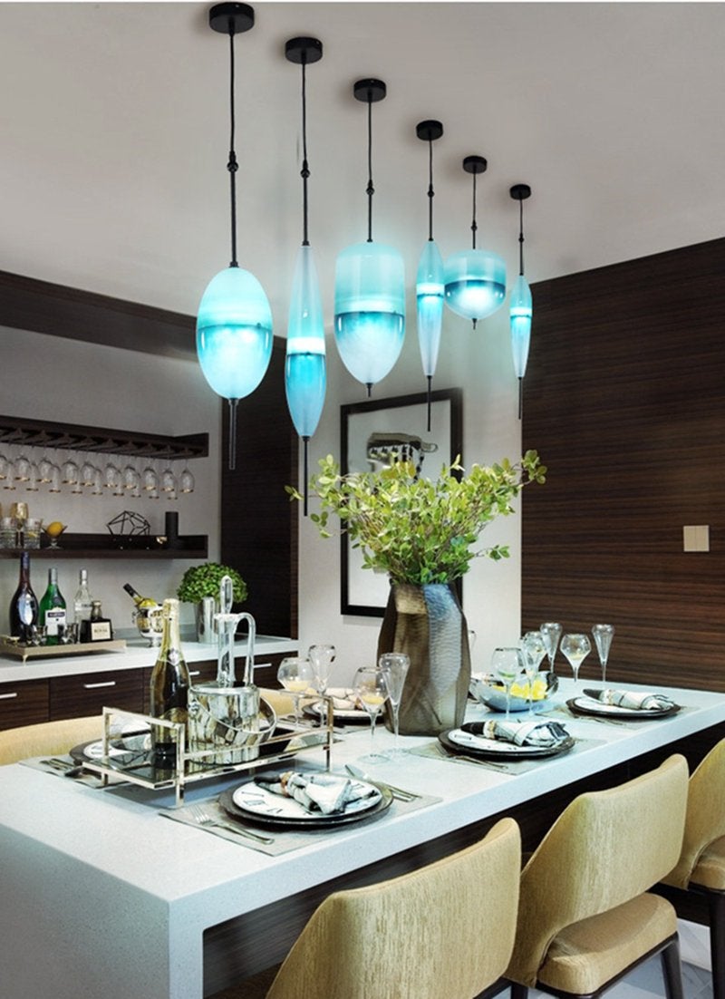 Nordic Art Venice Flow Lake Gradual Glass Chandelier Blue Chromatography Italian Design Lustre Avize Modern Salon
