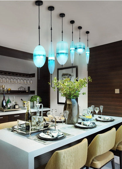 Nordic Art Venice Flow Lake Gradual Glass Chandelier Blue Chromatography Italian Design Lustre Avize Modern Salon