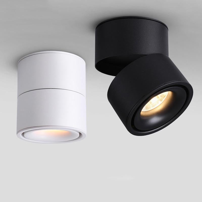 Dimmable COB LED Downlights Surface Mounted LED Ceiling Lamps 7W/9W/12W Foldable And 360° Rotatable Background Track Spot lights