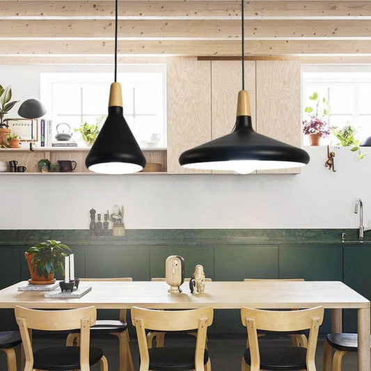 Creative restaurant living room solid wood chandelier dining table bedroom bedside aisle balcony Nordic simple aluminum chandeli