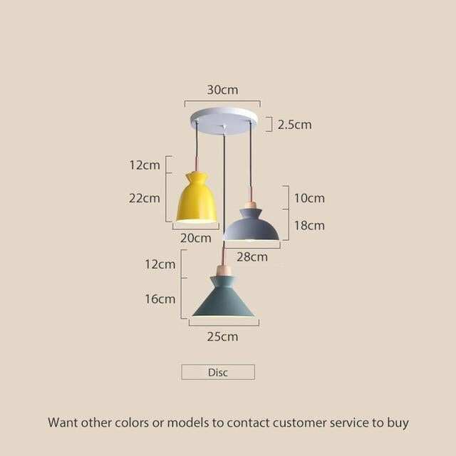 Pendant Lights Nordic Personality Art Creative Macaron Restaurant Living Room Bedroom Office Solid Wood Aluminum Pendant Lamp