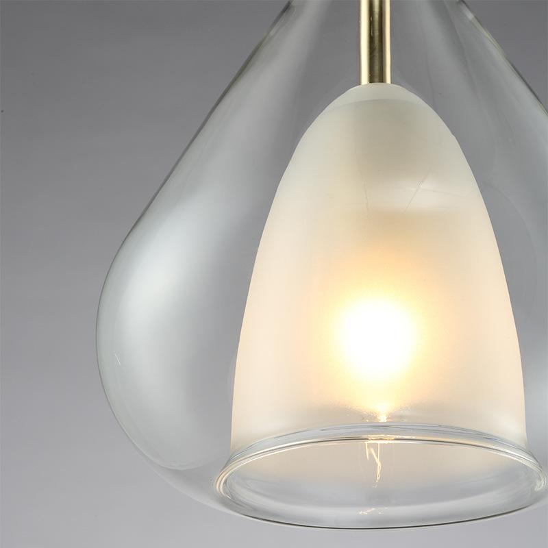 Indoor Glass Chandelier Crystal Glass Lamp Single Head Iron Glass