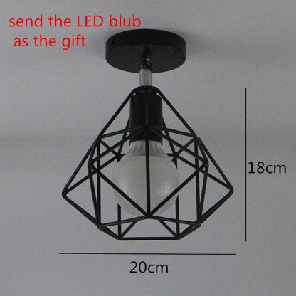 Retro Indoor Lighting Vintage Ceiling Light LED Lights More Kinds Iron Cage Lampshade Warehouse Style Light Fixture