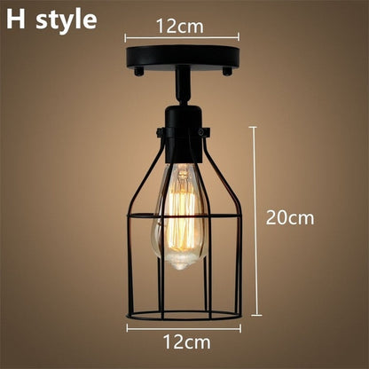 Modern Led Ceiling Lights Adjustable Angle Iron Cage Loft Bulb Ceiling Lamps E27 Industrial Indoor Lighting ZXD0004