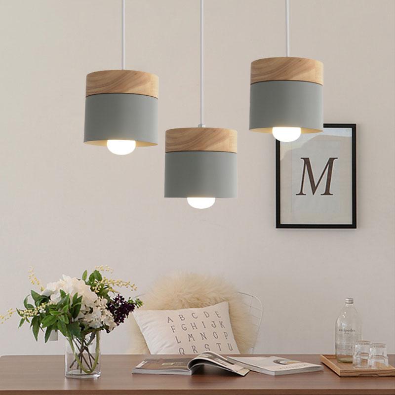 LED Wood Pendant Light Modern Nordic Pendant Lamp LED Pendant Lighting Bedroom Bedside Study Corridor Hotel Pendant Lamps