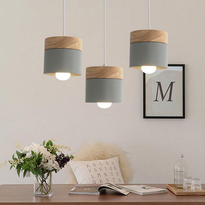 LED Wood Pendant Light Modern Nordic Pendant Lamp LED Pendant Lighting Bedroom Bedside Study Corridor Hotel Pendant Lamps