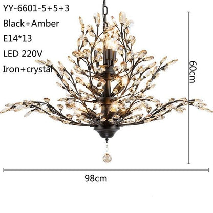 American Luxurious Crystal Chandelier E14 LED 220V For Restaurant  Lighting Chandelier Modern Home Decor Lighting Fixtures Room