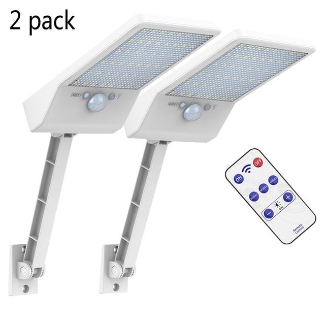 The latest super bright 48 led solar outdoor garden light, waterproof wall light, remote control solar light With Three Modes