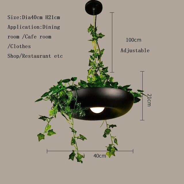 Nordic Aerial Flower Pot Pendant Light Study Creative Personality Bar Plant Potted Plants Babylon Restaurant Cafe Pendant Lamp