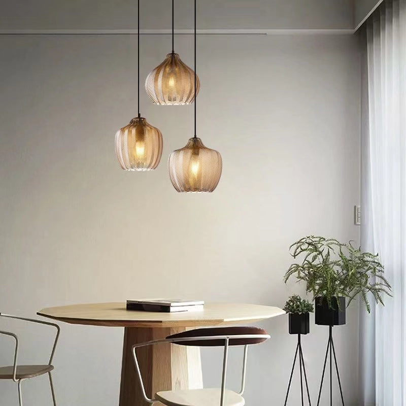 Glass Pendant Lights Restaurant Hanging Lamp Kitchen Island Dining Table Bedroom Bedside Lamp