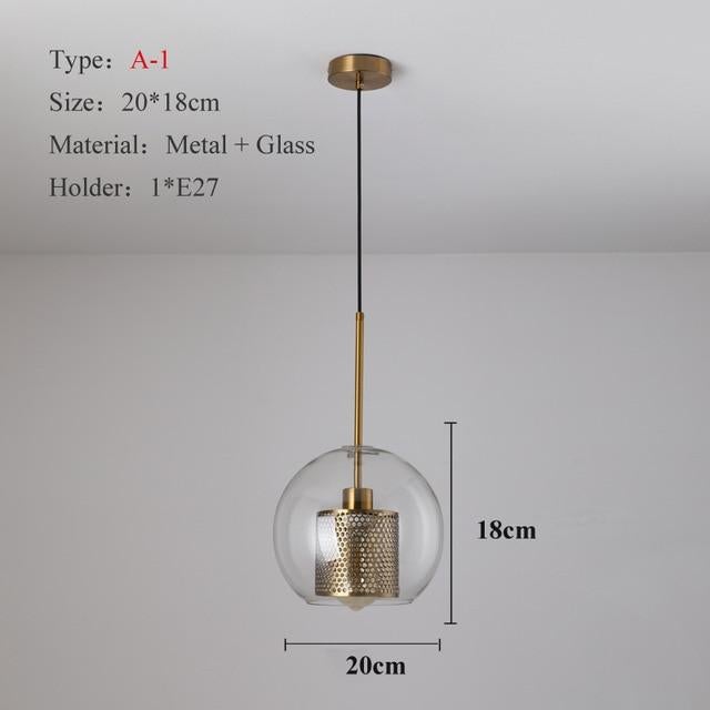 Loft Modern Pendant Light Glass Ball Hanging Lamp Kitchen Light Fixture Dining Hanglamp  Living Room Luminaire