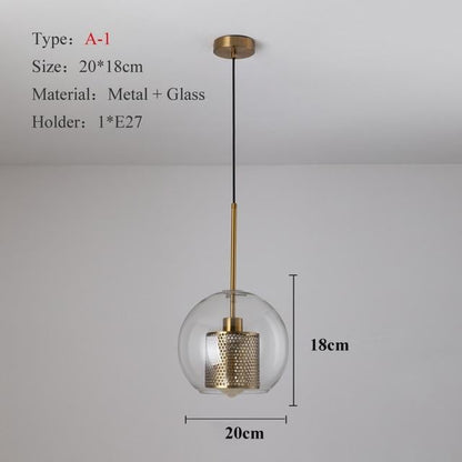 Loft Modern Pendant Light Glass Ball Hanging Lamp Kitchen Light Fixture Dining Hanglamp  Living Room Luminaire