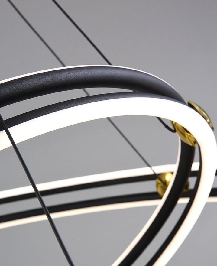 Simple Living Room Chandelier Aluminum Annular Ring