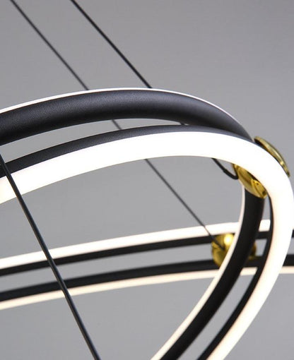 Simple Living Room Chandelier Aluminum Annular Ring