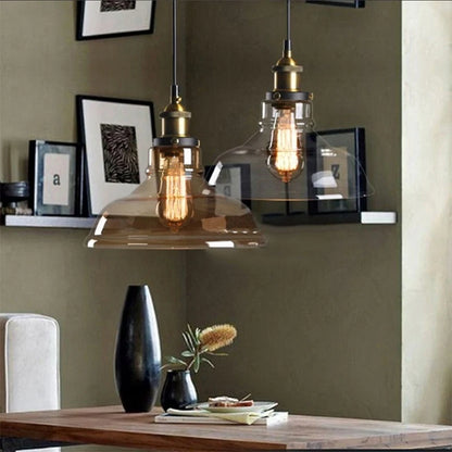 Vintage Pendant Lights Glass Pendant Lamps Loft Industrial Hang Lamp Smoky Grey Lamparas De Techo Colgante Modern Lustre Pendent