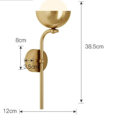 Modern Simple Room Corridor Living Room Copper Wall Lamp