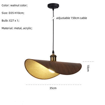 Wabi Sabi Minimalism E27 Led Pendant Light Retro Hat Led Hanging Lamp Dining Room Nordic Suspend Lamp Led
