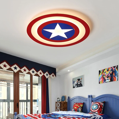 Kids LED Ceiling Lights Captain America With Remote Control For Bedoom Study Room Acrylic Lamp Lamparas De Techo Abajur