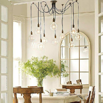 Modern Big Spider Industrial Black Vintage Pendant Lamp Loft Led 14 Heads E27 Hanging Lights For Living Room Restaurants Kitchen