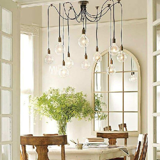 Modern Big Spider Industrial Black Vintage Pendant Lamp Loft Led 14 Heads E27 Hanging Lights For Living Room Restaurants Kitchen