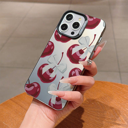 Cherry Bow Pattern Phone Case for iPhone16/15/14/13/12/11/ProMax/Pro/Plus Fashion Friend Gift Aesthetic Phone Case