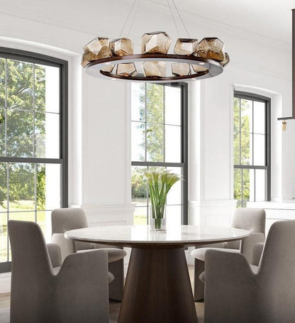 Nordic Creative Living Room Chandelier Modern Minimalist Shaped Glass